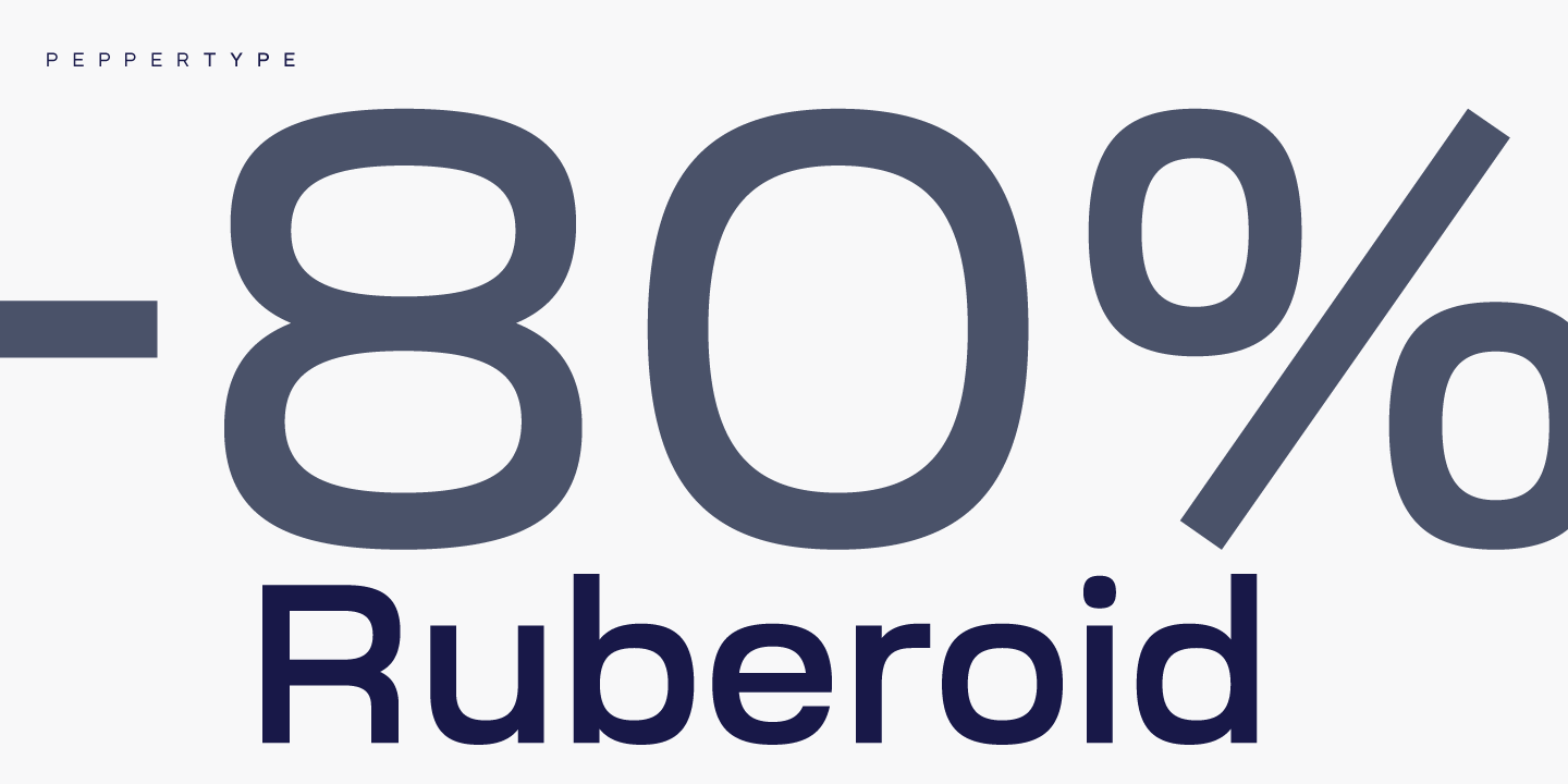 Przykład czcionki Ruberoid Extra Bold Oblique